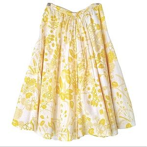 Club Monaco yellow & white floral print circle skirt -8